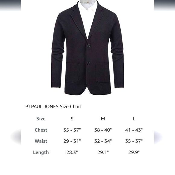 PJ PAUL JONES Men's Cardigan Sweater Shawl Collar Button Down Knit Blazer Jacket - Picture 6 of 12